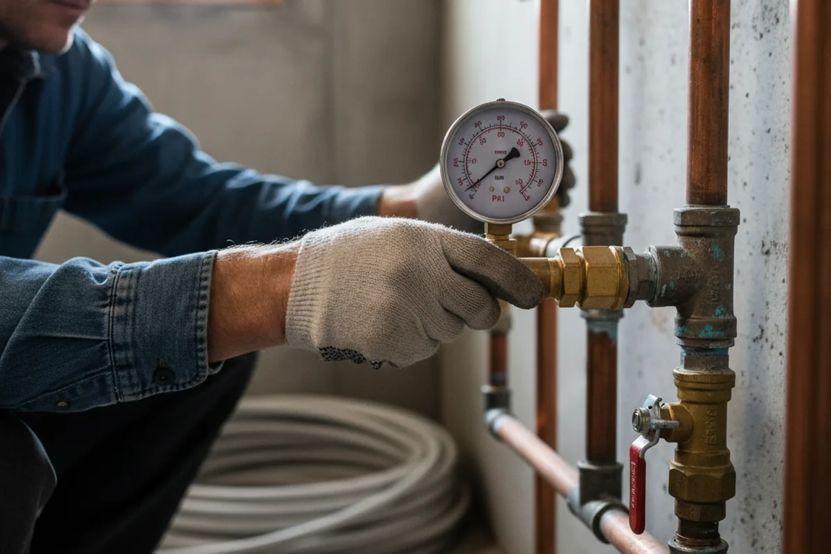Pressure testing a repaired line during Water Line Repair in Allons